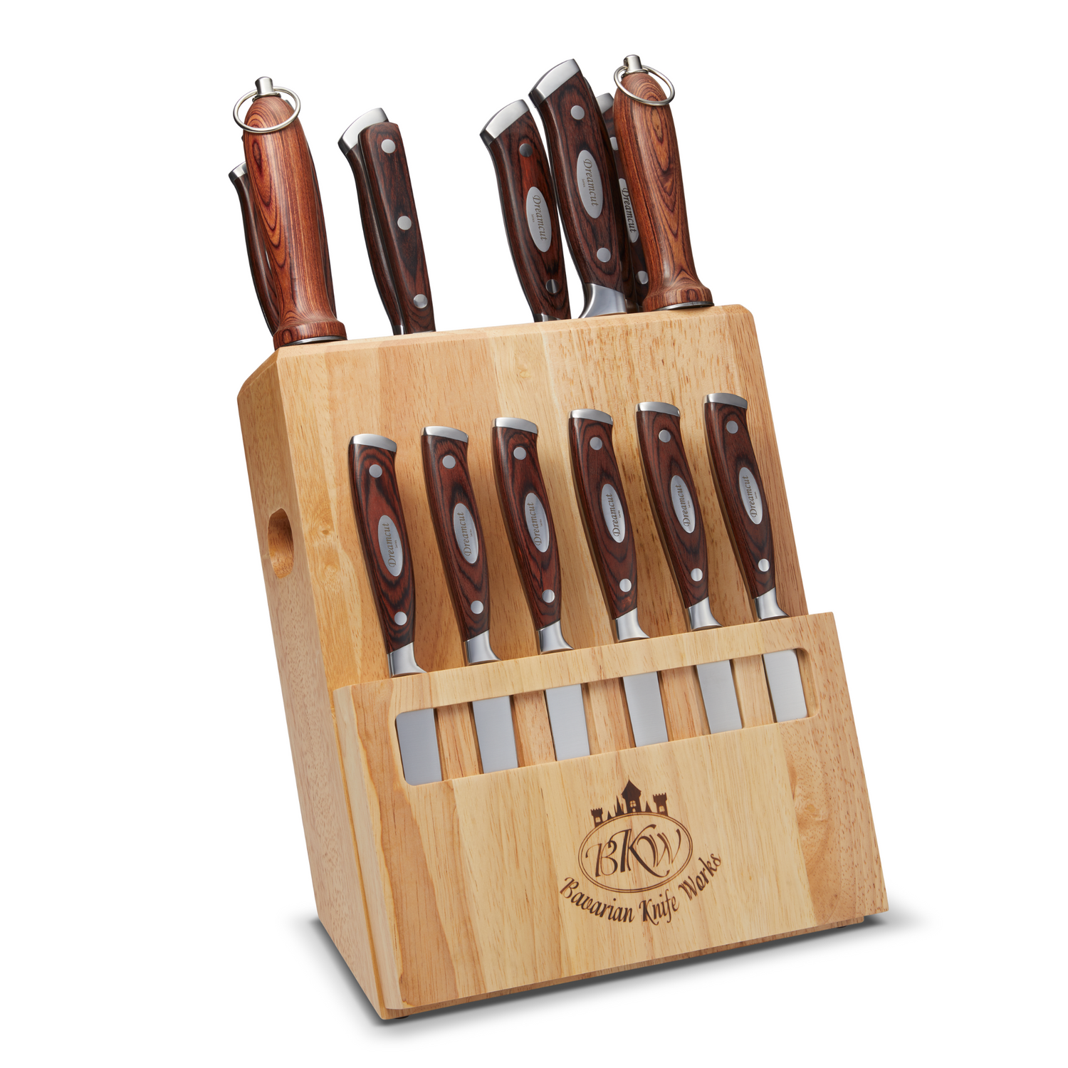 19 pc set- 12 pc set plus steak knives,  order today and get a free 8” chef knife