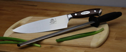 Chef Mike Special! 8 Inch Chef knife with Diamonds Steel sharpener &amp; Bamboo cutting board